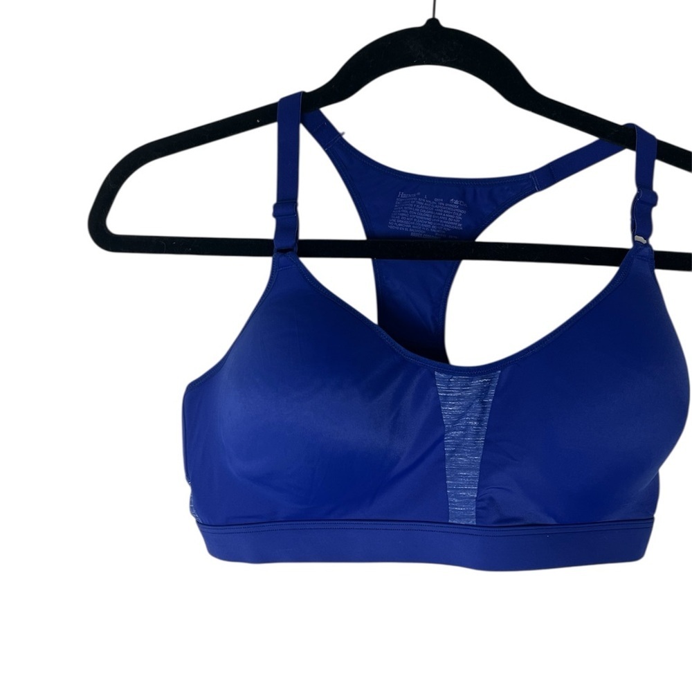 Hanes Blue Racerback Sports Bra Size Large